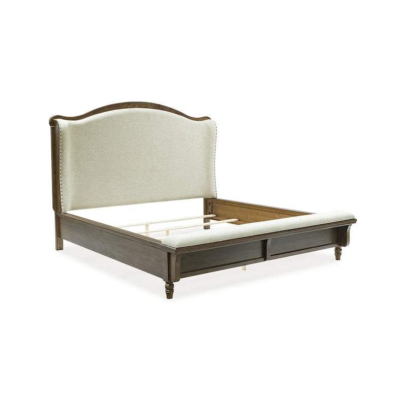 Lit rembourré avec tête de lit capitonnée – Design de chambre moderne