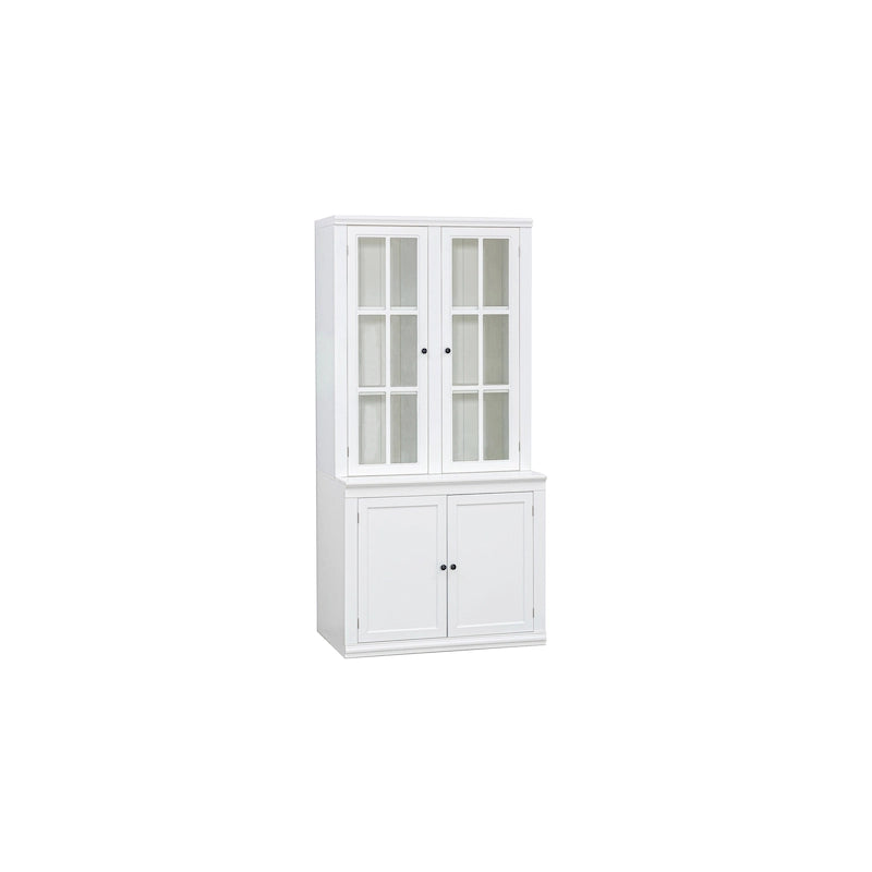 75.25Vitrine haute avec portes doubles en verre trempé, Vaisselier de style traditionnel pour salon, cuisine, maison