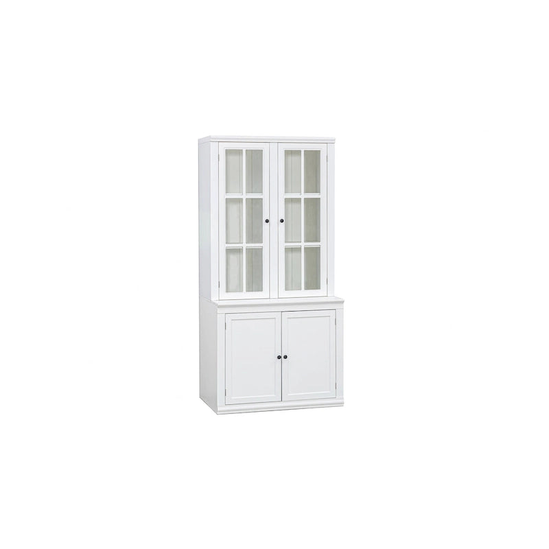 75.25Tall Display Cabinet with Tempered Glass Double Doors, Traditional Style China Cabinet for Living Room, Kitchen, Home