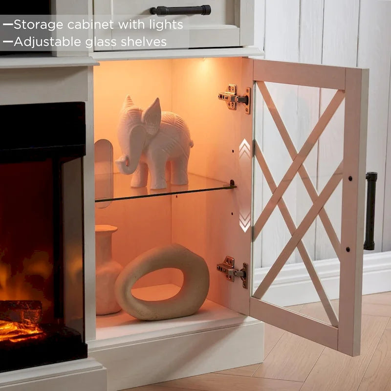 Meuble TV pour téléviseur de 80 pouces, Centre de divertissement, Console multimédia