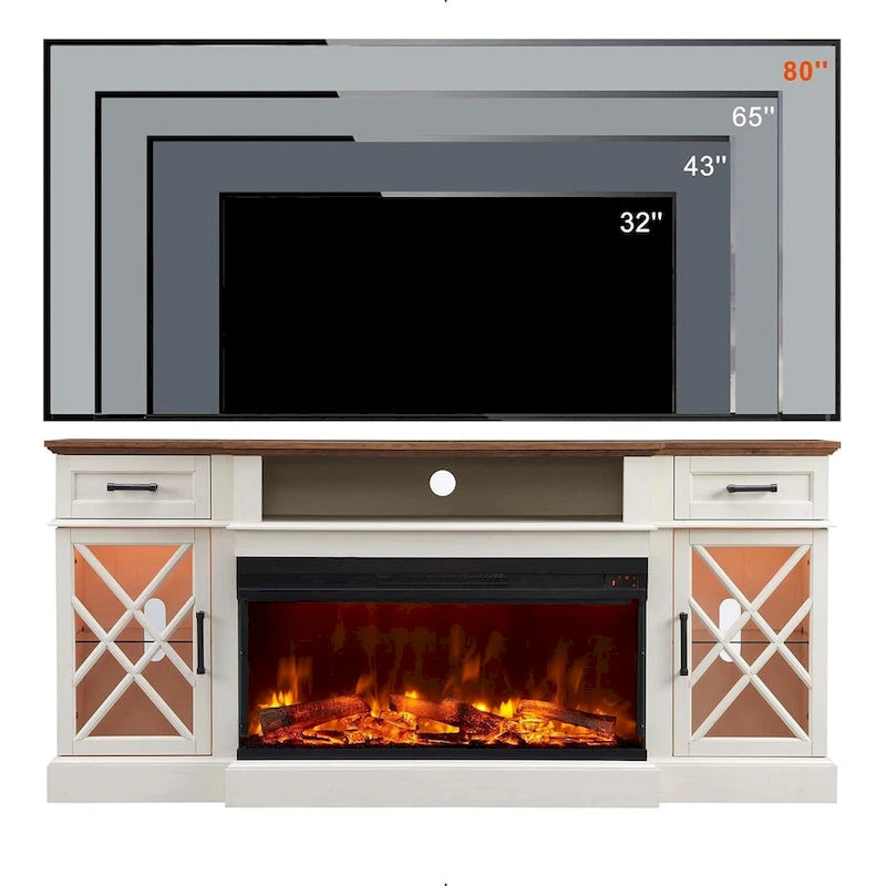 Meuble TV pour téléviseur de 80 pouces, Centre de divertissement, Console multimédia