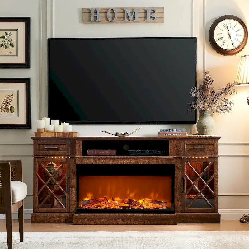 Meuble TV pour téléviseur de 80 pouces, Centre de divertissement, Console multimédia