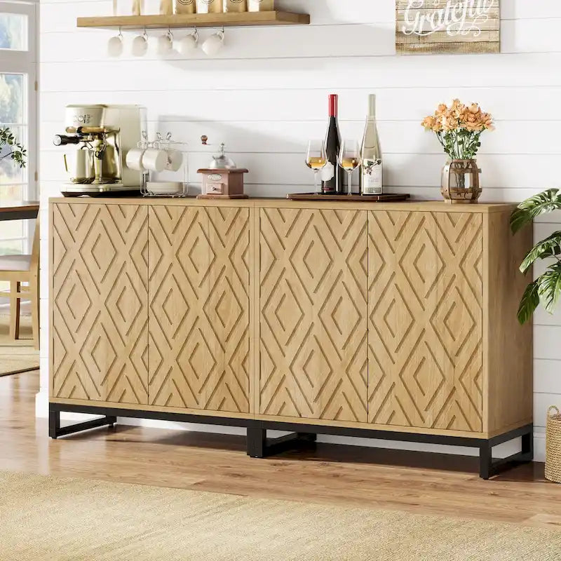 Bahut de 57,5 pouces de style ferme avec portes pour cuisine