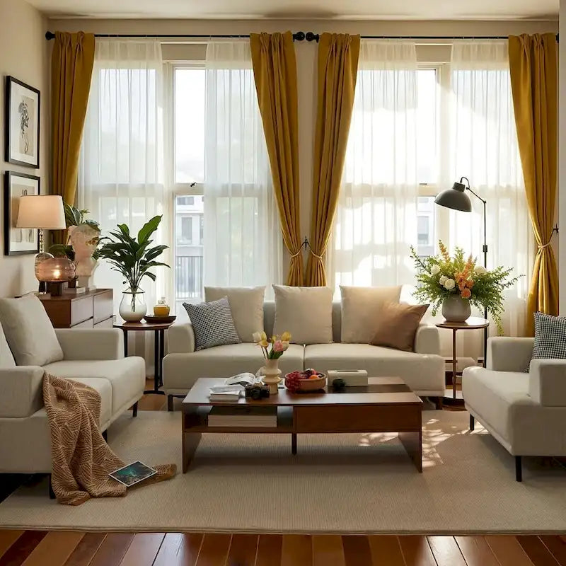 Canapé moderne à assise profonde avec oreillers, pieds hauts, canapé confortable pour salon, canapé d'appartement