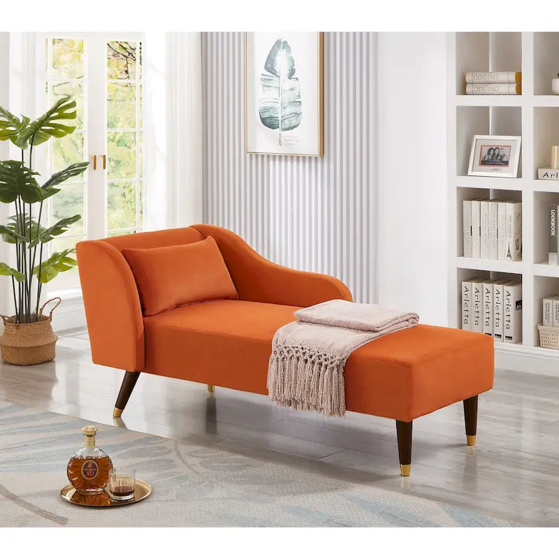 Chaise longue moderne avec revêtement en velours – 29,50 x 55,90 x 28,70