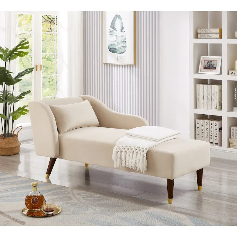 Chaise longue moderne avec revêtement en velours – 29,50 x 55,90 x 28,70