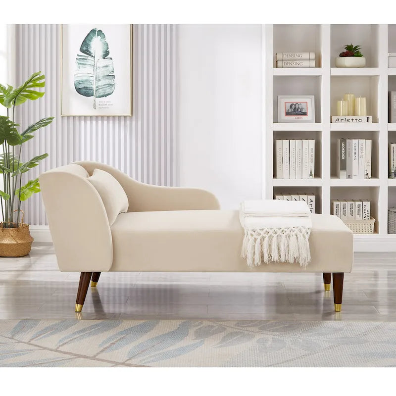 Chaise longue moderne avec revêtement en velours – 29,50 x 55,90 x 28,70