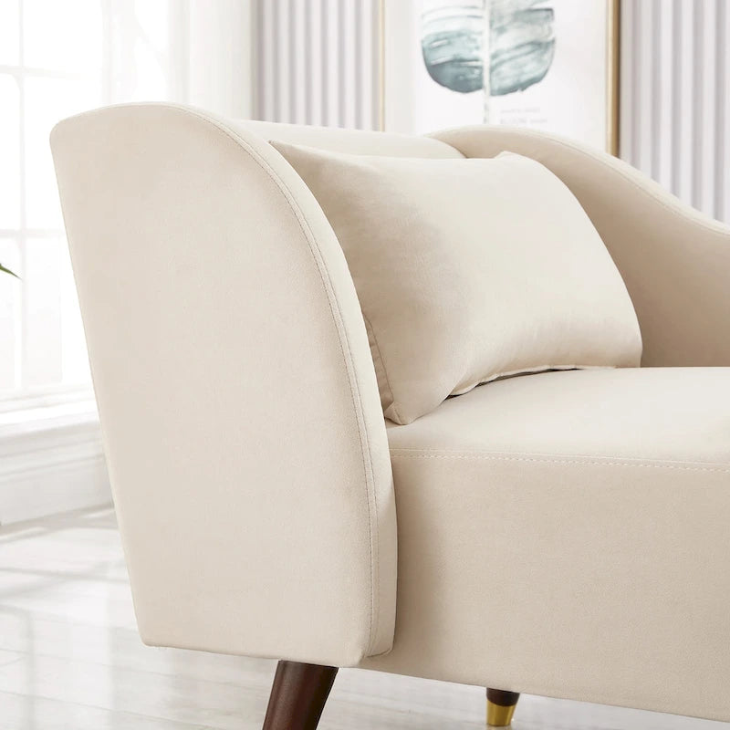 Chaise longue moderne avec revêtement en velours – 29,50 x 55,90 x 28,70