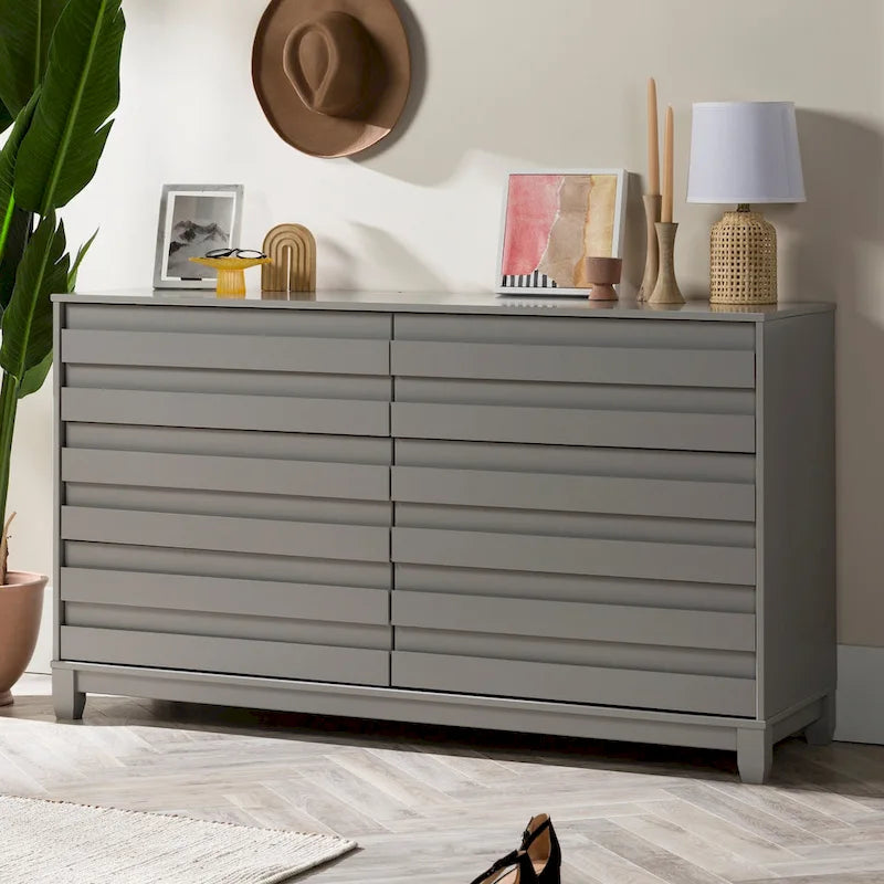 Commode 6 tiroirs en bois massif contemporain