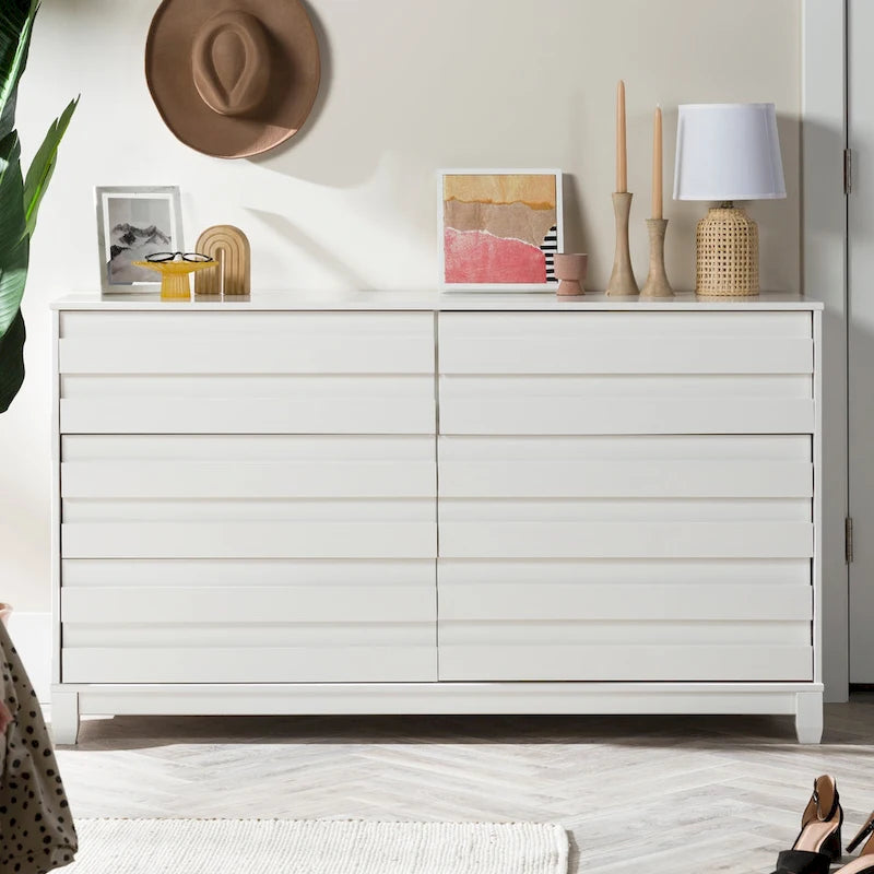 Commode 6 tiroirs en bois massif contemporain