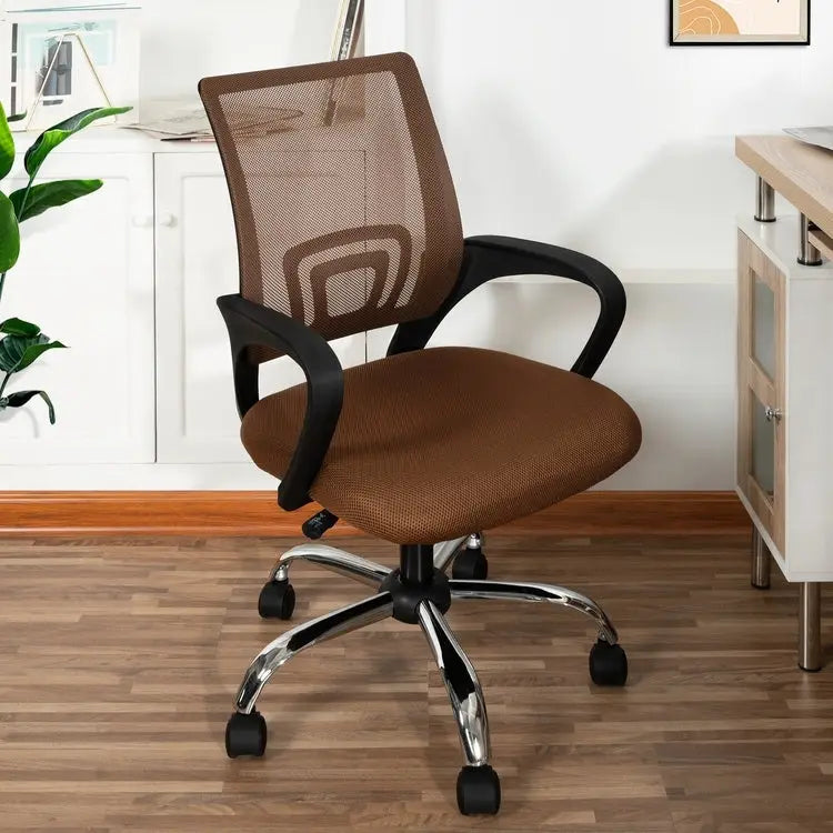 Chaise de bureau ergonomique avec support lombaire et roulettes pivotantes à 360° pour une mobilité améliorée