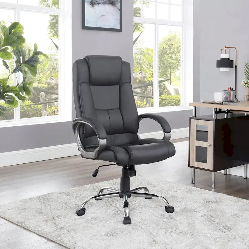 Chaise de bureau ergonomique avec support lombaire et roulettes pivotantes à 360° pour une mobilité améliorée