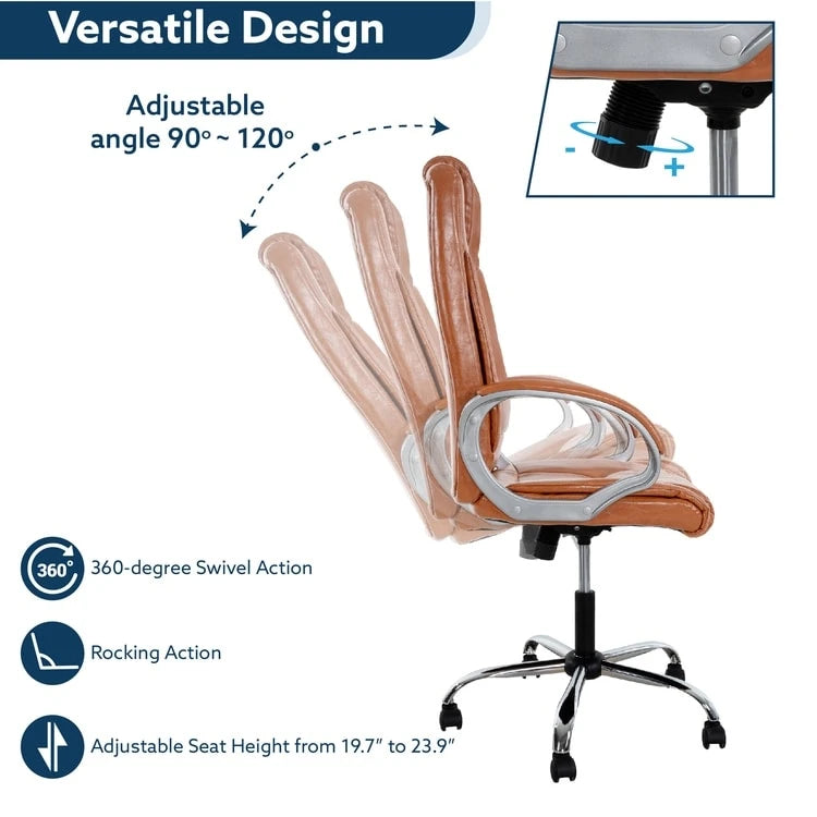 Chaise de bureau ergonomique avec support lombaire et roulettes pivotantes à 360° pour une mobilité améliorée