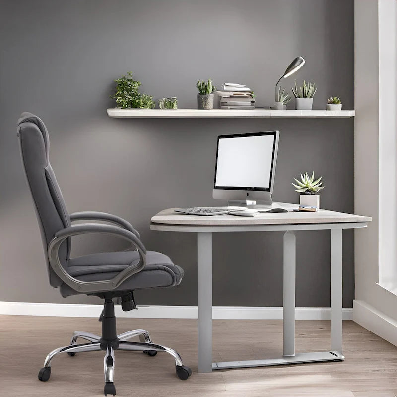 Chaise de bureau ergonomique avec support lombaire et roulettes pivotantes à 360° pour une mobilité améliorée