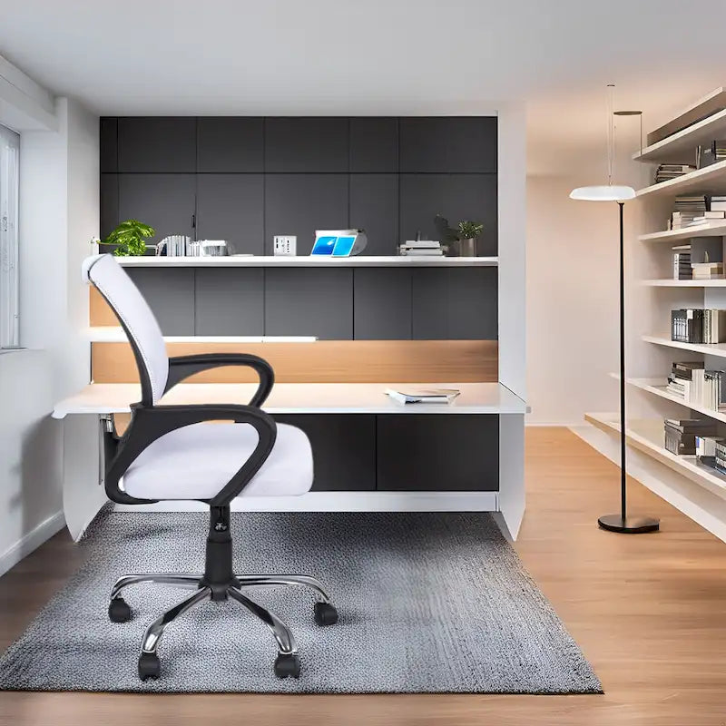 Chaise de bureau ergonomique avec support lombaire et roulettes pivotantes à 360° pour une mobilité améliorée