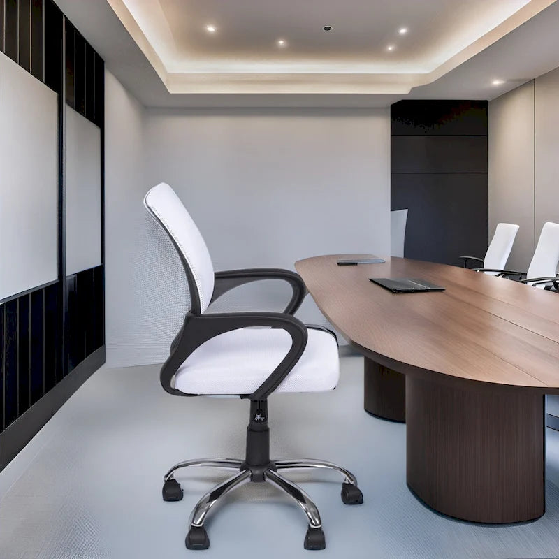 Chaise de bureau ergonomique avec support lombaire et roulettes pivotantes à 360° pour une mobilité améliorée