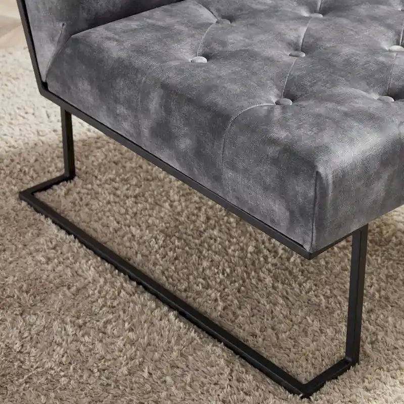 Fauteuil d'appoint capitonné en velours
