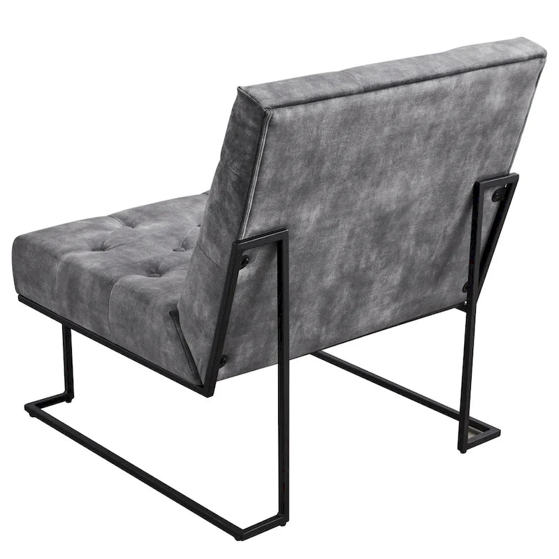 Fauteuil d'appoint capitonné en velours