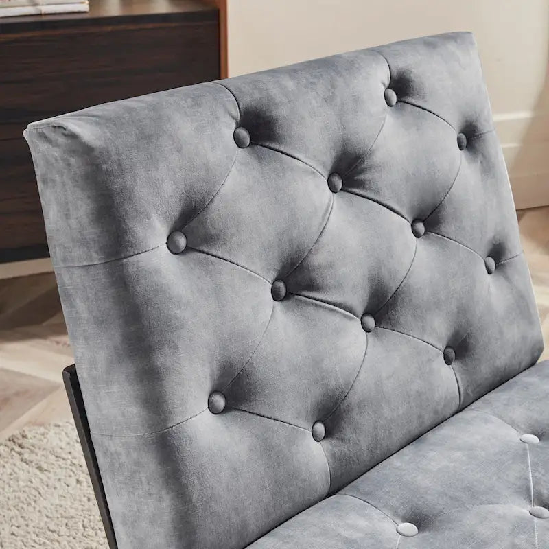 Fauteuil d'appoint capitonné en velours