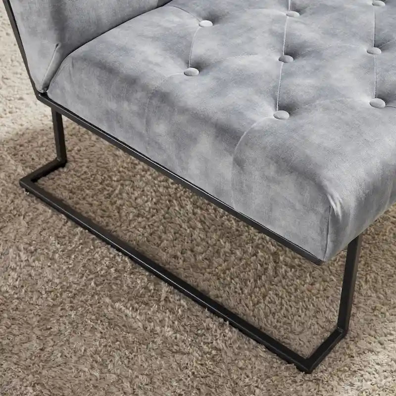 Fauteuil d'appoint capitonné en velours