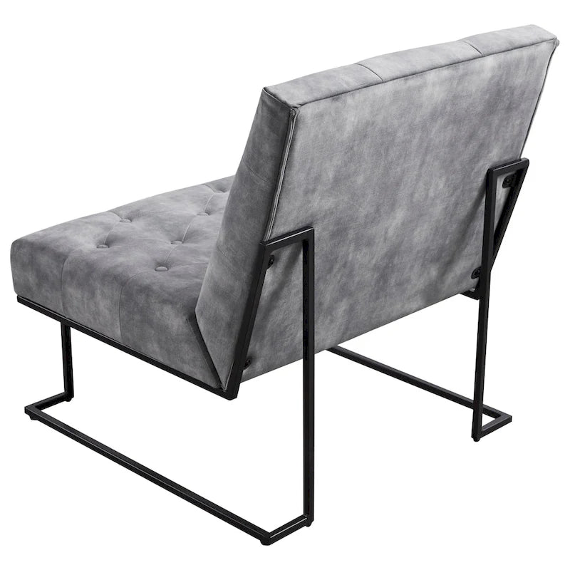 Fauteuil d'appoint capitonné en velours