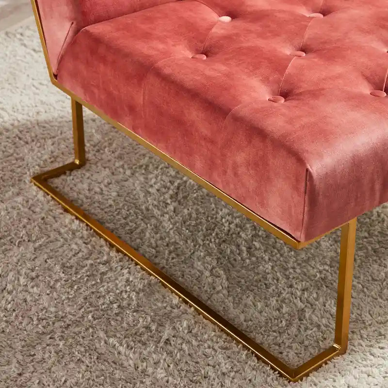 Fauteuil d'appoint capitonné en velours