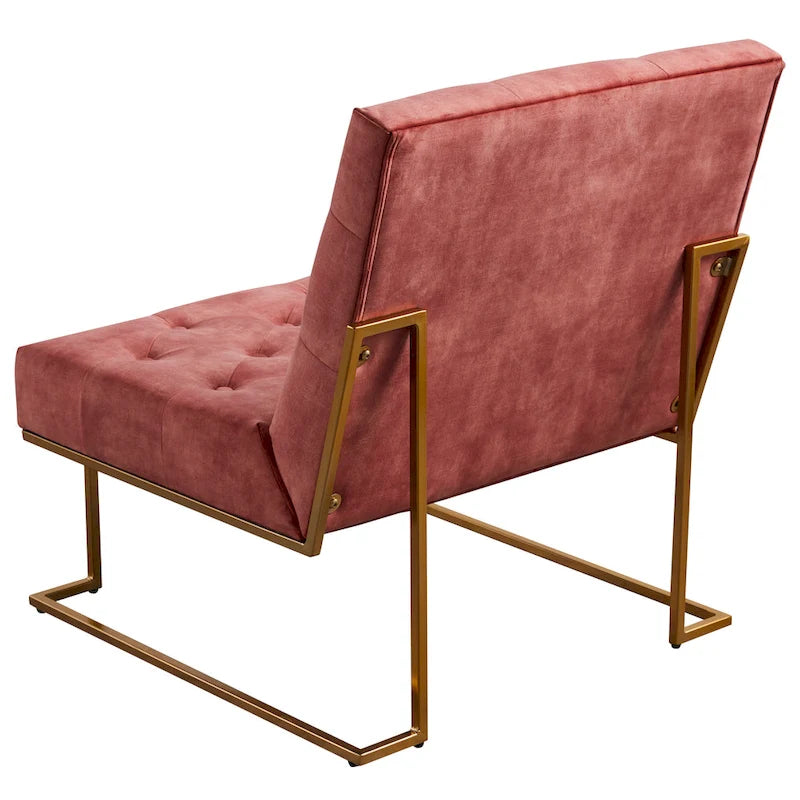 Fauteuil d'appoint capitonné en velours