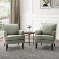 Fauteuil d'appoint moderne classique en polyester avec pieds en bois massif, lot de 2