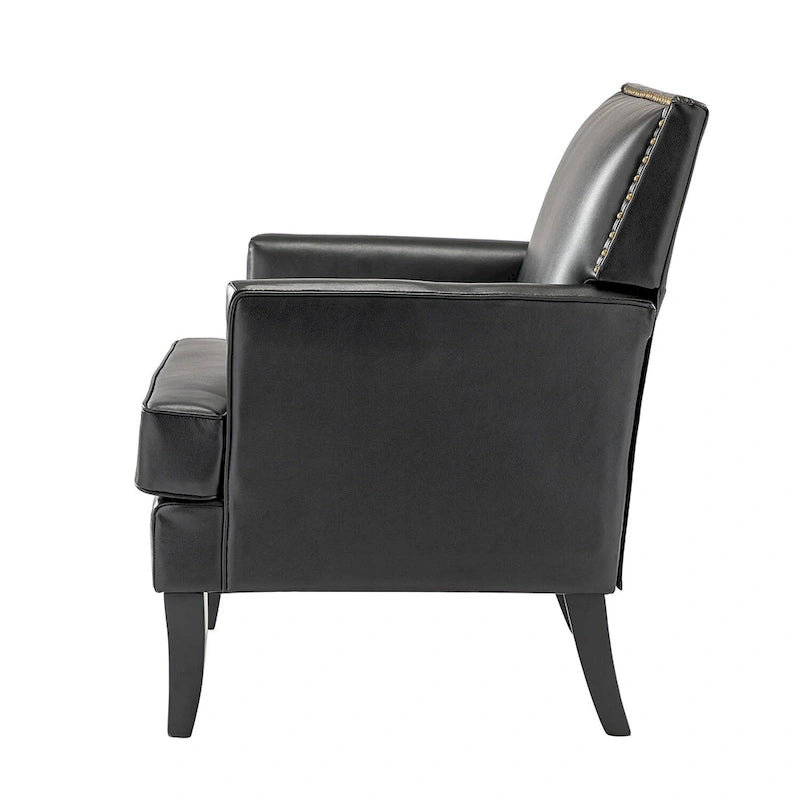 Fauteuil d'appoint moderne classique en polyester avec pieds en bois massif, lot de 2