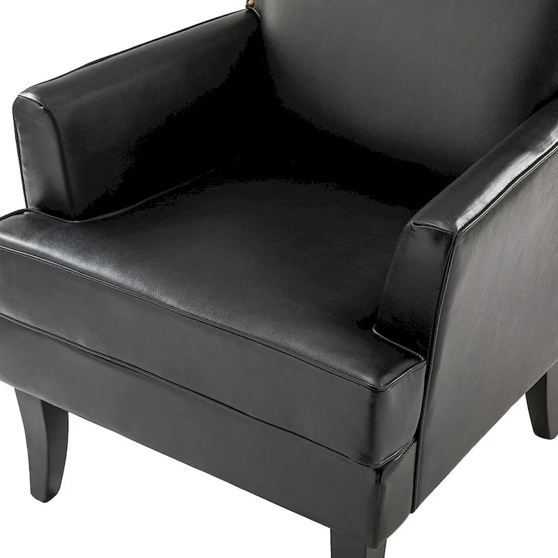 Fauteuil d'appoint moderne classique en polyester avec pieds en bois massif, lot de 2