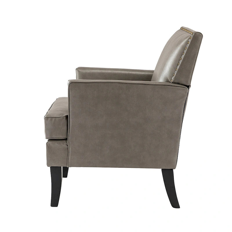 Fauteuil d'appoint moderne classique en polyester avec pieds en bois massif, lot de 2