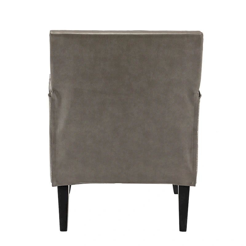 Fauteuil d'appoint moderne classique en polyester avec pieds en bois massif, lot de 2