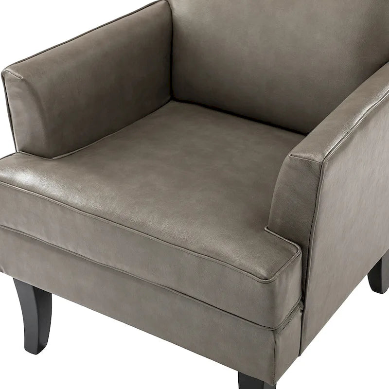 Fauteuil d'appoint moderne classique en polyester avec pieds en bois massif, lot de 2
