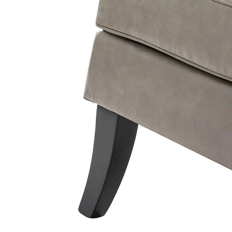 Fauteuil d'appoint moderne classique en polyester avec pieds en bois massif, lot de 2