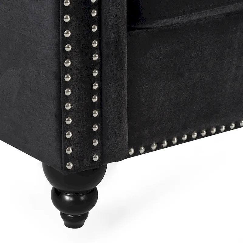 Canapé de salon Chevalier noir + marron foncé