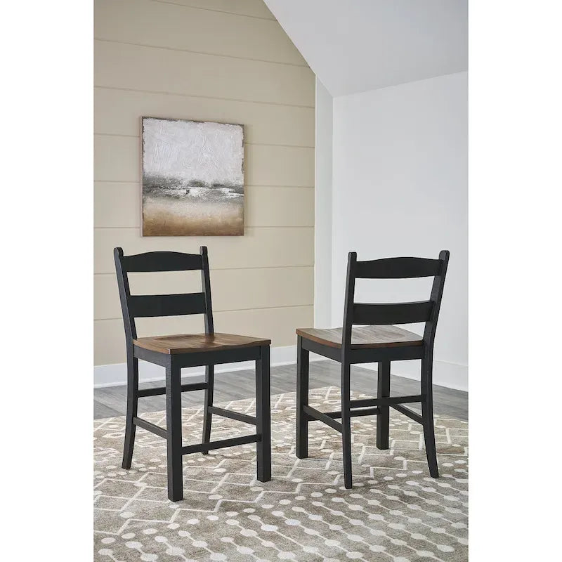 Signature Design by Ashley Valebeck Black/Brown Counter Height Barstool - 20W x 22D x 39H