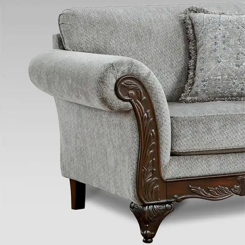 Causeuse de salon en bois d'inspiration milieu de siècle avec coussin d'assise