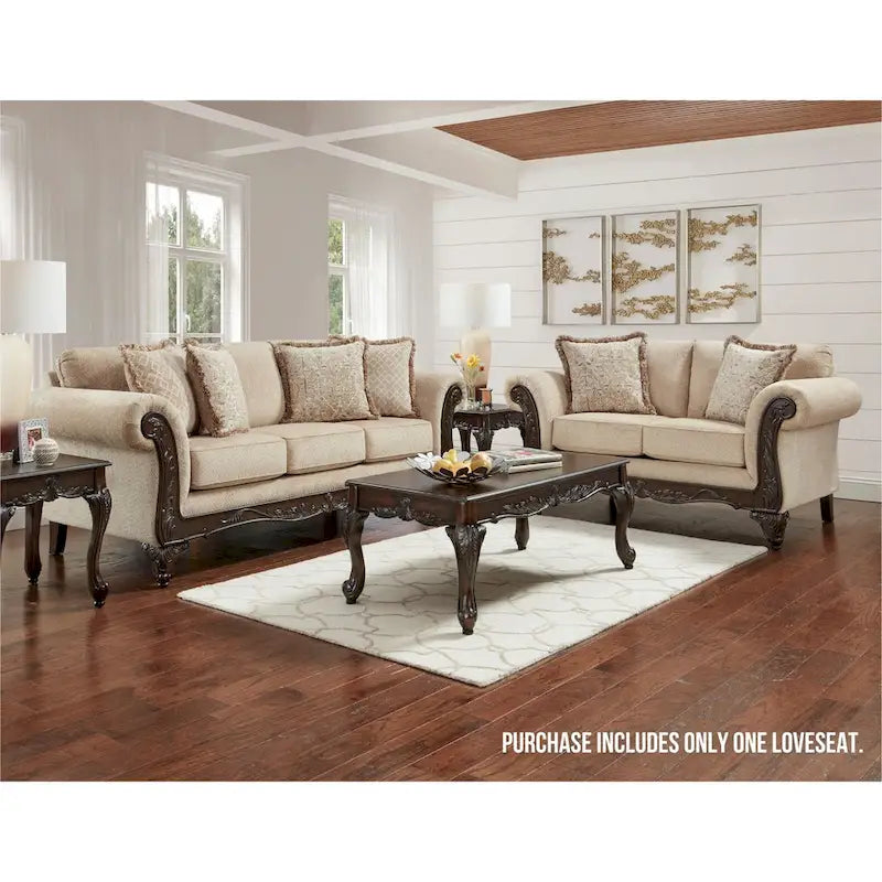 Causeuse de salon en bois d'inspiration milieu de siècle avec coussin d'assise