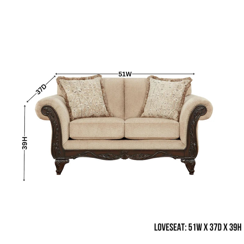Causeuse de salon en bois d'inspiration milieu de siècle avec coussin d'assise