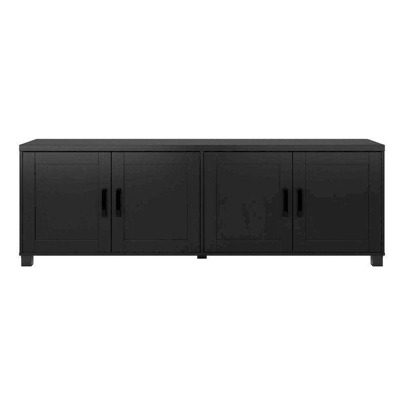 Meuble TV de 71 pouces de large avec portes de rangement, pour téléviseurs jusqu'à 85 pouces