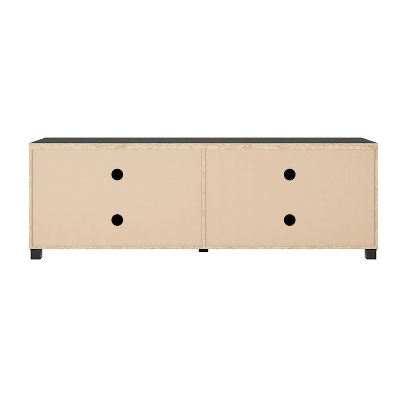 Meuble TV de 71 pouces de large avec portes de rangement, pour téléviseurs jusqu'à 85 pouces