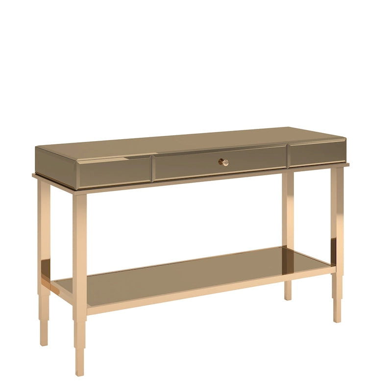 Console de meuble TV miroir avec tiroir