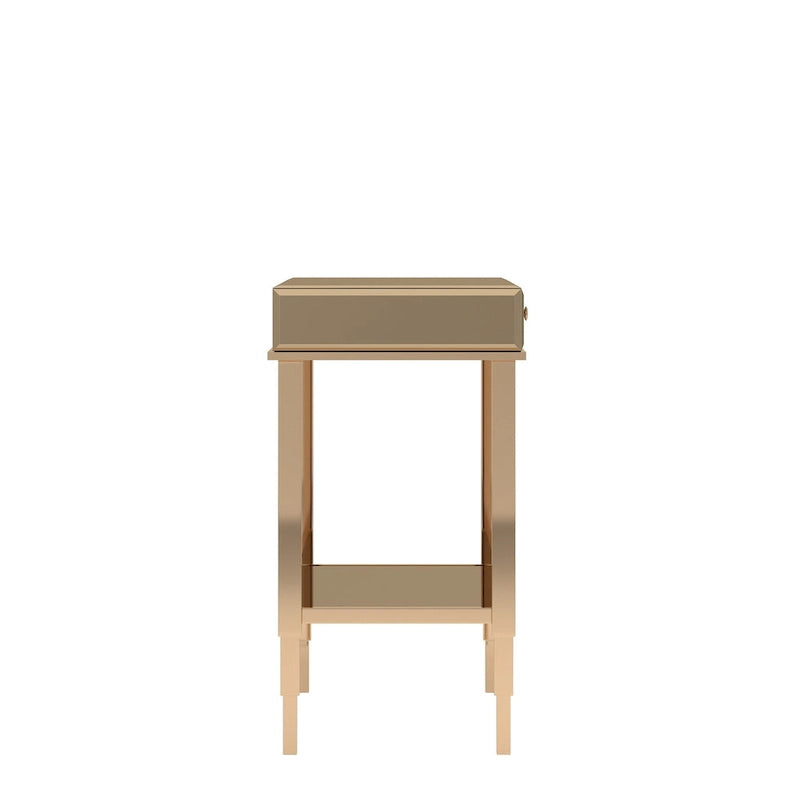 Console de meuble TV miroir avec tiroir