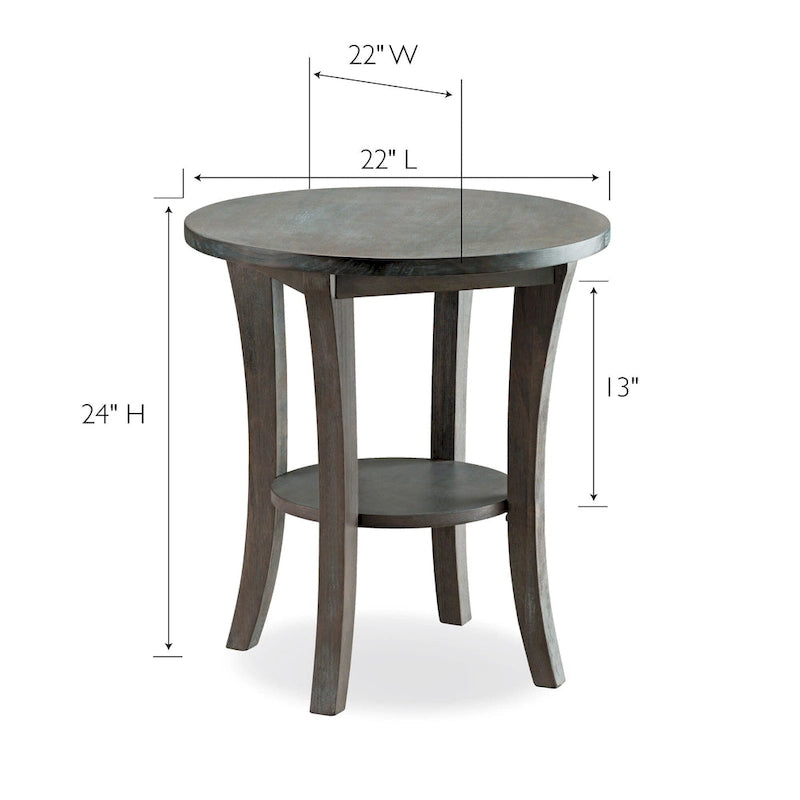 Table d'appoint ronde avec étagère