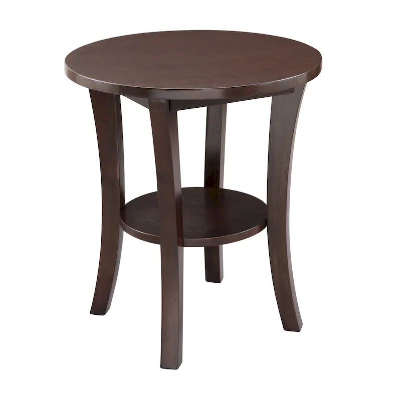 Table d'appoint ronde avec étagère