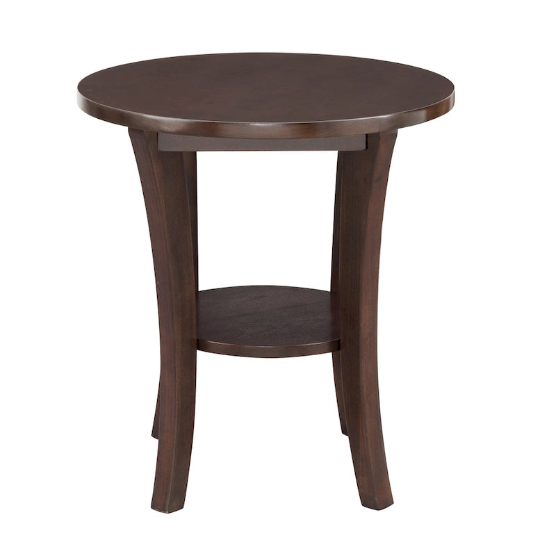 Table d'appoint ronde avec étagère