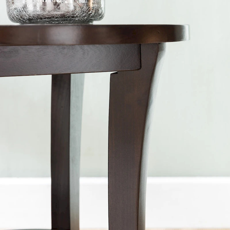 Table d'appoint ronde avec étagère