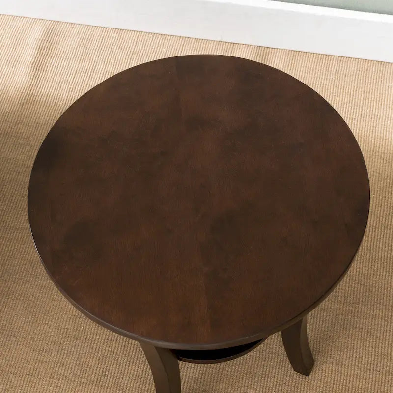 Table d'appoint ronde avec étagère