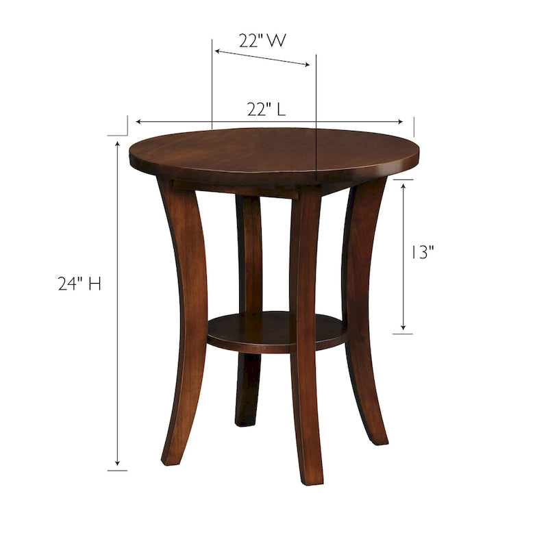 Table d'appoint ronde avec étagère