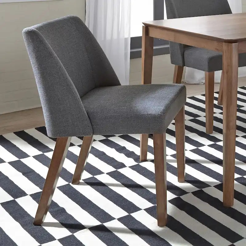 Lot de 2 chaises de salle à manger, noyer et revêtement en lin - Plusieurs coloris